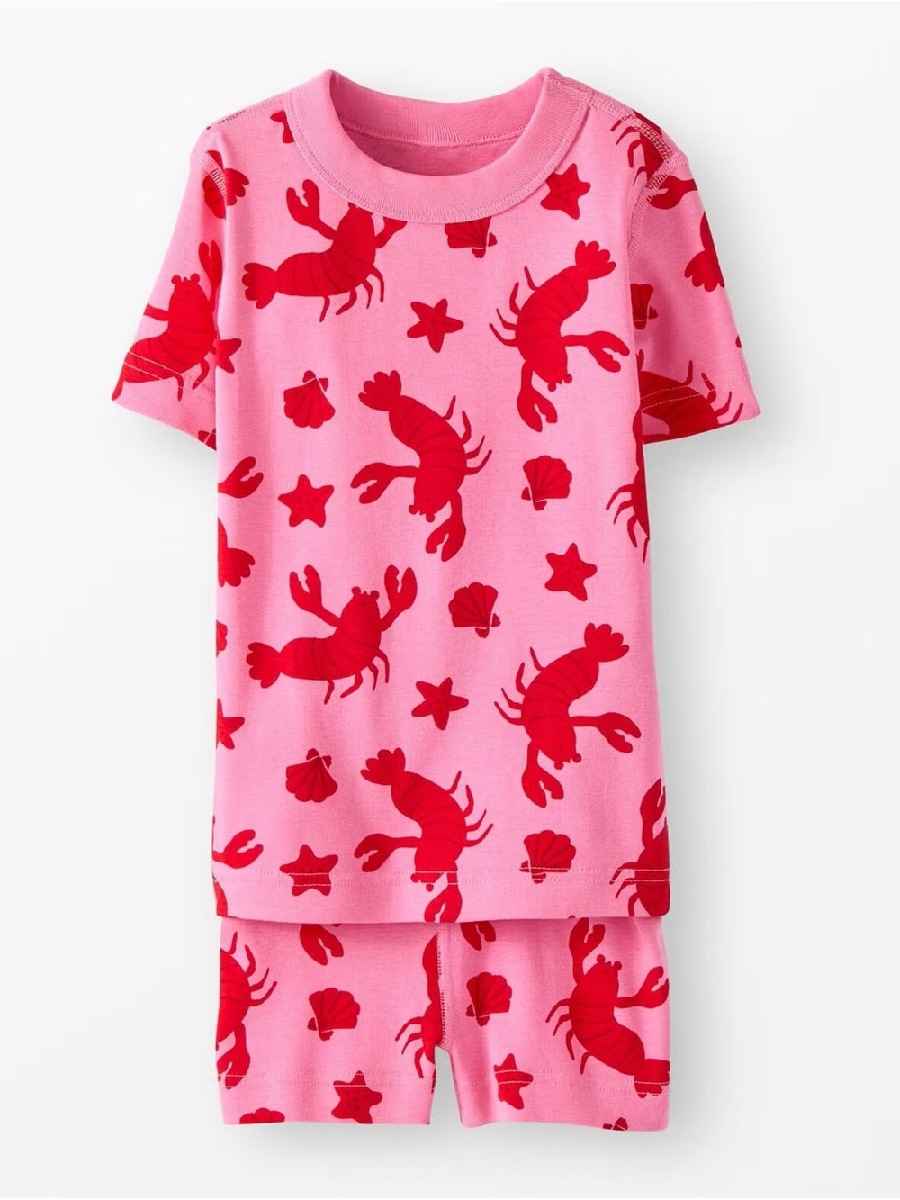 HannaJams Pajama Set, Lobsters on Azalea Pink - NWOT
